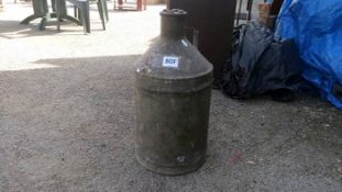 A galvanised milk churn