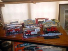 8 Diecast fire engines & 6 other veichles