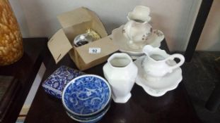 A quantity of miscellaneous including jugs & trinket pots etc.