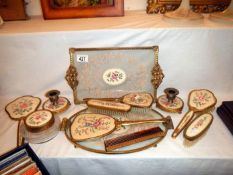 2 part dressing table sets with needle work decoration