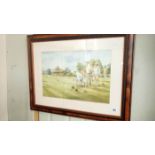 A framed & glazed print of Lawn Bowls by Douglas E West