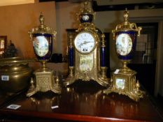 A 3 piece clock garniture