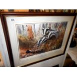 A signed limited edition print of Badgers by Dorothea Burton Hyde