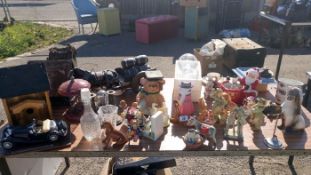 A large quantity of miscellaneous items including figurines etc. (All on table)