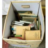A box of books including railway
