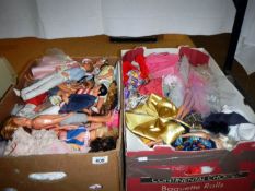2 Boxes of Barbie & other dolls