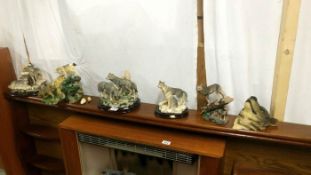 A quantity of wolf figurines