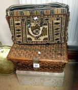 2 sewing boxes & contents and a Sewing bag with contents