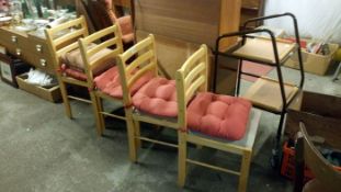 4 pine chairs