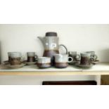 A pottery coffee set