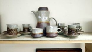 A pottery coffee set