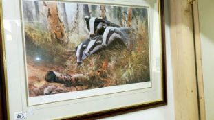 A signed limited Edition print of Badgers