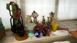 A quantity of pottery & glassware