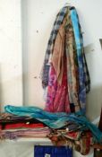 A large quantity of ladies silk scarves & scarves