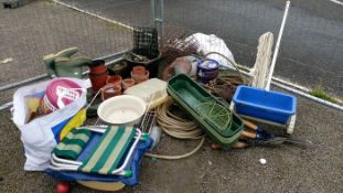 A quantity of pots, garden items etc