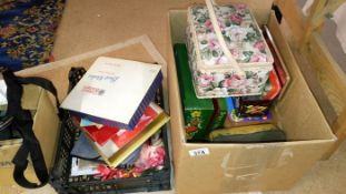 A box of sewing items etc