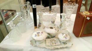 A quantity of Crystal & a dressing table set