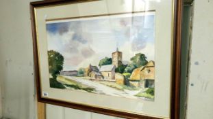 A framed & glazed watercolour by Olive Free