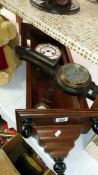 A Vienna wall clock & a oak barometer (Af)