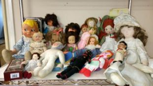 A quantity of old dolls