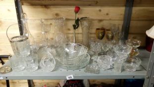 A shelf of glass & crystal