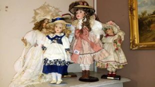 5 collectors dolls