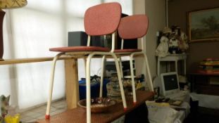 2 1960's retro metal kitchen chairs