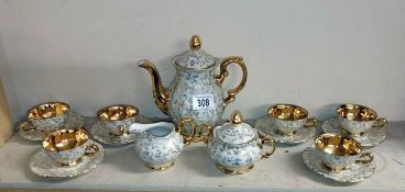 A 6 piece gilded Bavarian tea set