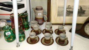 A 6 piece Denby style coffee set