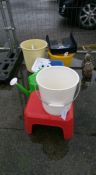 A quantity of plastic buckets etc.