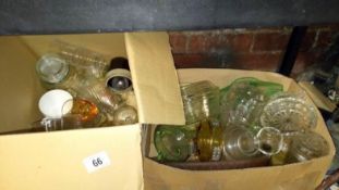 2 boxes of glassware