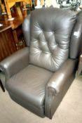 A leather reclining armchair