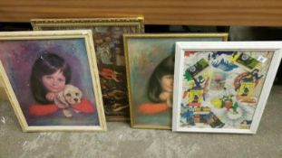 A quantity of framed pictures