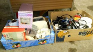 2 boxes of electrical items etc.