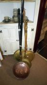 4 bed warming pans (brass & copper)