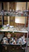 A quantity of glassware etc.