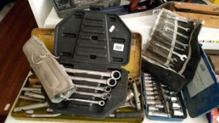 A socket set & a quantity of spanners (big lot)