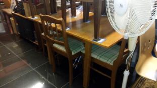 A fold over dining table & 3 chairs