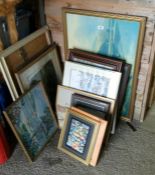 A quantity of framed & glazed pictures