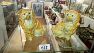 2 early Victorian Staffordshire dogs