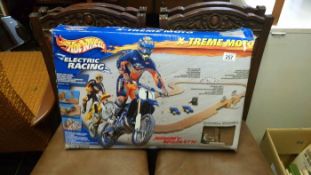 A hot Wheels X-Treme moto racing set