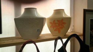 2 hand made vases