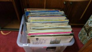 A box of assorted LP's