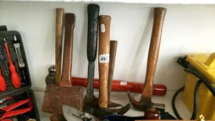 A quantity of hammers & wooden mallet