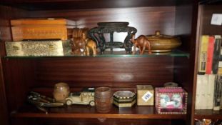 A quantity of wooden items including jewellery boxes etc.