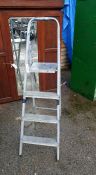 An aluminium step ladder