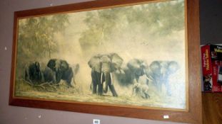 A large picture of elephants