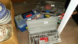 A quantity of tools including socket set