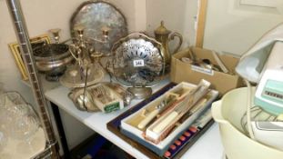 A large selection of silver plate etc.