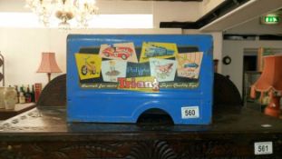 A 1950's Triang lorry back with advertising for Triang & Spoton